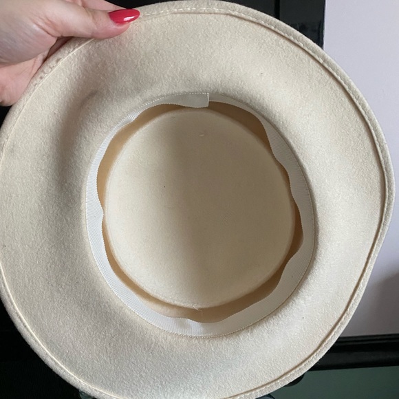 Vintage Cream Small Brim hat - Picture 3 of 4